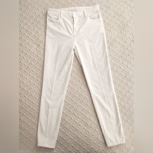 J BRAND Alana High Rise Velvet Crop Stretch Jeans White EUC